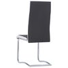 vidaXL Cantilever Dining Chairs 4 pcs Black Fabric