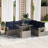 vidaXL 7 Piece Garden Sofa Set with Cushions Grey Poly Rattan