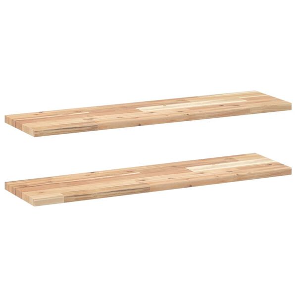 vidaXL Floating Shelves 2 pcs 100x20x2 cm Untreated Solid Wood Acacia