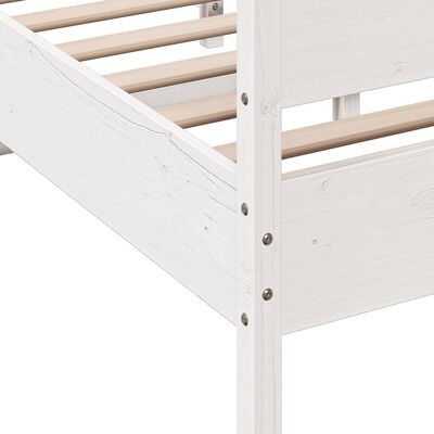 vidaXL Bed Frame with Headboard White 140x190 cm Solid Wood Pine