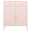 vidaXL Storage Cabinet Pink 80x35x101.5 cm Steel
