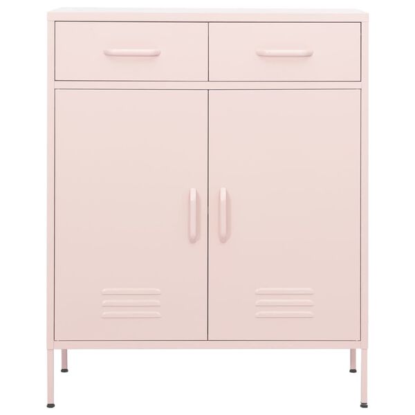 vidaXL Storage Cabinet Pink 80x35x101.5 cm Steel