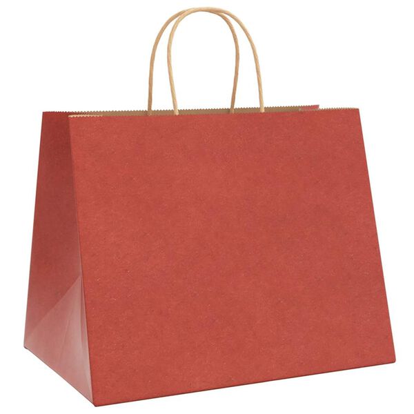 vidaXL Paper Bags 250 pcs with Handles Red 32x22x24 cm
