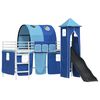 vidaXL Kids'Loft Bed Frame with Curtains, Arch, Slide, Tower