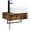 vidaXL Wall-Mounted Wash Basin Smoked Oak 53 x 35 x 39 cm