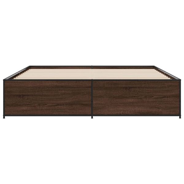vidaXL Bed Frame without Mattress Brown Oak 180x200 cm Super King