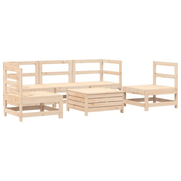 vidaXL 6 Piece Garden Sofa Set Solid Wood Pine