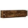 vidaXL TV Wall Cabinet with LED Lights Smoked Oak 140x31x38 cm