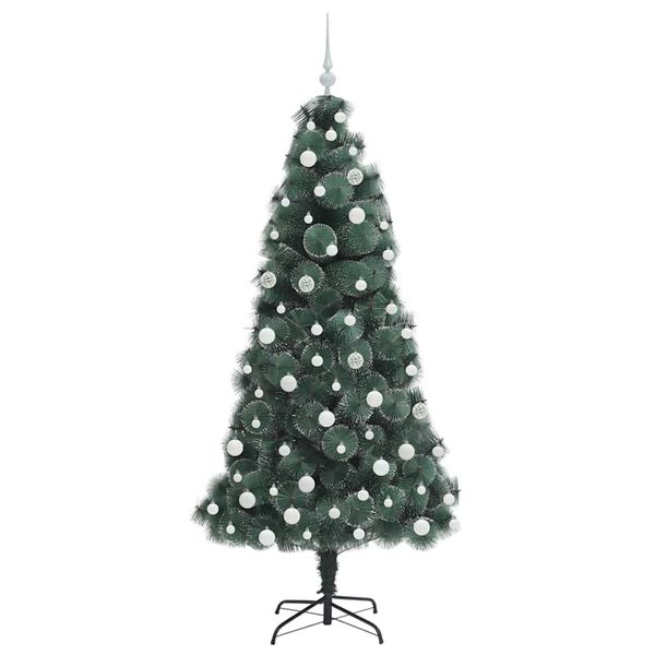 vidaXL Artificial Pre-lit Christmas Tree with Ball Set Green 180 cm