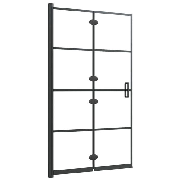 vidaXL Folding Shower Enclosure ESG 80x140 cm Black