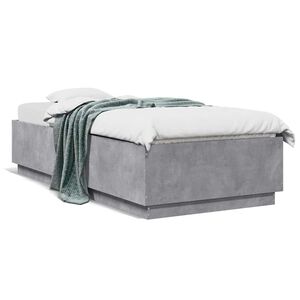 vidaXL Bed Frame without Mattress Concrete Grey 100x200 cm