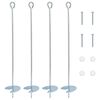 vidaXL Earth anchor 4 pcs Silver &Oslash;10 x 60 cm Galvanized Metal