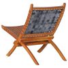 vidaXL Folding Relaxing Chair Brown Real Leather