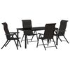 vidaXL Garden Dining Set 5 pcs Black coffee Poly rattan