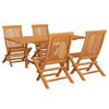 vidaXL 5 Piece Garden Dining Set Solid Teak Wood