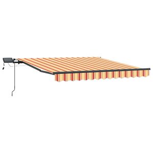 vidaXL Retractable Awning Manual Yellow and Orange 300 x 250 cm Fabric