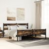 vidaXL Metal Bed Frame without Mattress Smoked Oak 183x213 cm