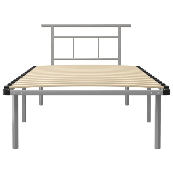 vidaXL Bed Frame without Mattress Grey Metal 100x200cm