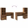 vidaXL Desk with Drawer 2 pcs Old Wood