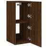 vidaXL TV Wall Cabinets with LED Lights 2 pcs Brown Oak 30.5x35x70 cm