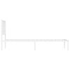vidaXL Metal Bed Frame without Mattress with Headboard White 100x200cm
