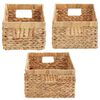 vidaXL Storage Baskets 3 pcs Natural 40 x 30 x 18 cm Water hyacinth