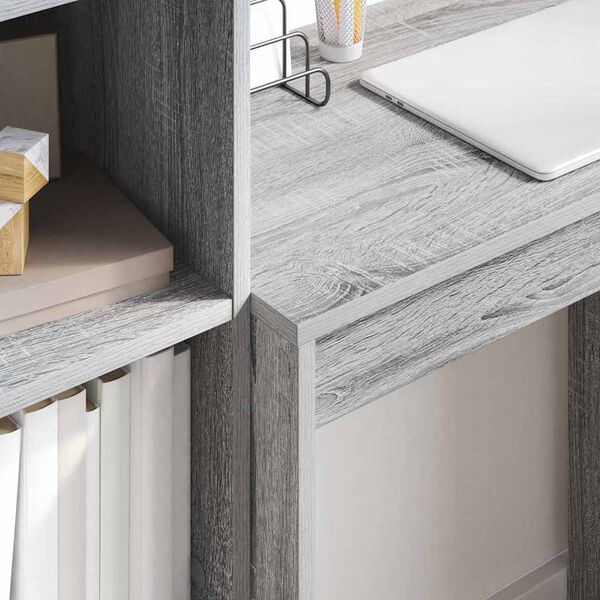 vidaXL Desk with Drawer 2 pcs Grey Sonoma