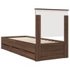 vidaXL Bed Frame with Drawer Brown Oak 75 x 190 cm Engineer Wood