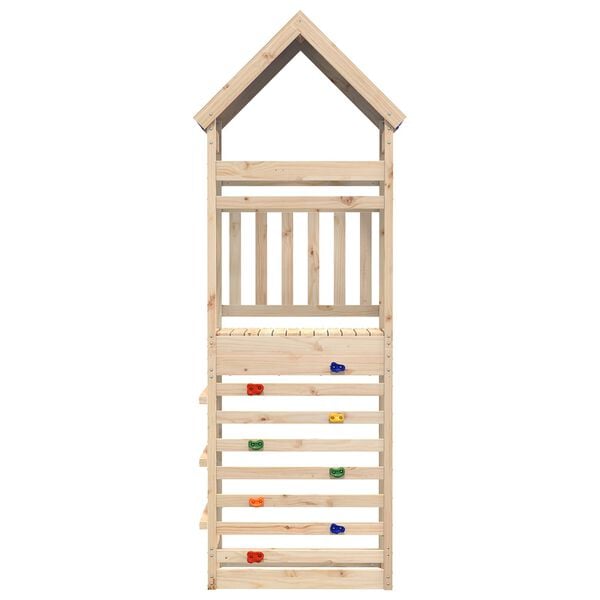 vidaXL Play Tower Brown 52.5 x 85 x 265 cm Solid Pine Wood