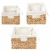vidaXL Storage Baskets 3 pcs Natural 40 x 30 x 18 cm Water hyacinth