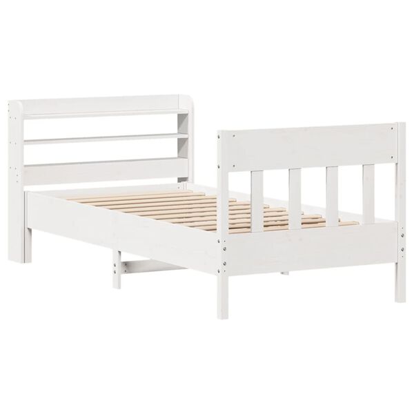 vidaXL Bed Frame without Mattress White 90x200 cm Solid Wood Pine