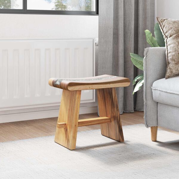 vidaXL Bathroom Stool Natural 50 x 30 x 45 cm Natural Wood
