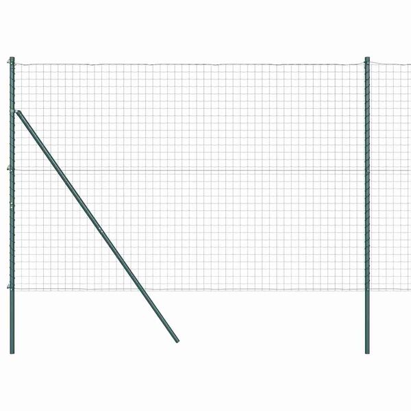 vidaXL Fence with Post Green 1.5 x 10 m Steel and PVC