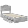 vidaXL Storage Bed with Drawer Grey Sonoma 75 x 190 cm Engineered Wood