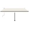 vidaXL Freestanding Manual Retractable Awning 400x300 cm Cream
