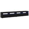 vidaXL TV Cabinet Set 3 pcs Black Oak Engineered Wood