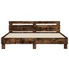vidaXL Bed Frame with LED without Mattress Smoked Oak 200x200 cm