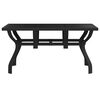 vidaXL Garden Table Black 140x70x70 cm Steel and Glass