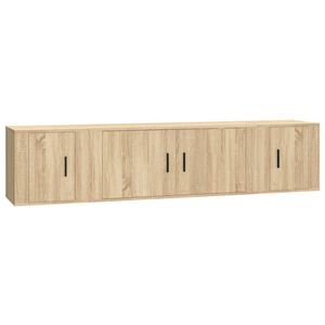 vidaXL 3 Piece TV Cabinet Set Sonoma Oak Engineered Wood