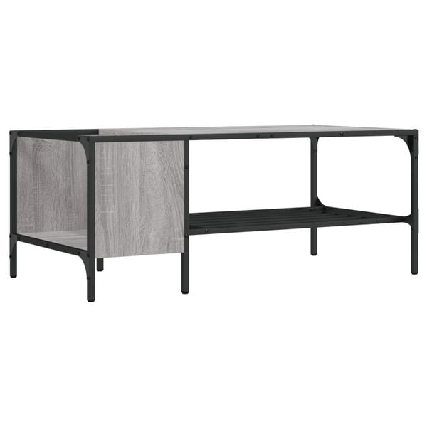 vidaXL Coffee Table with Rack Grey Sonoma 100x51x40 cm Engineered Wood