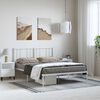 vidaXL Metal Bed Frame without Mattress with Headboard White 135x190cm