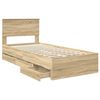 vidaXL Bed Frame with Drawer Sonoma Oak 90 x 200 cm Engineer Wood