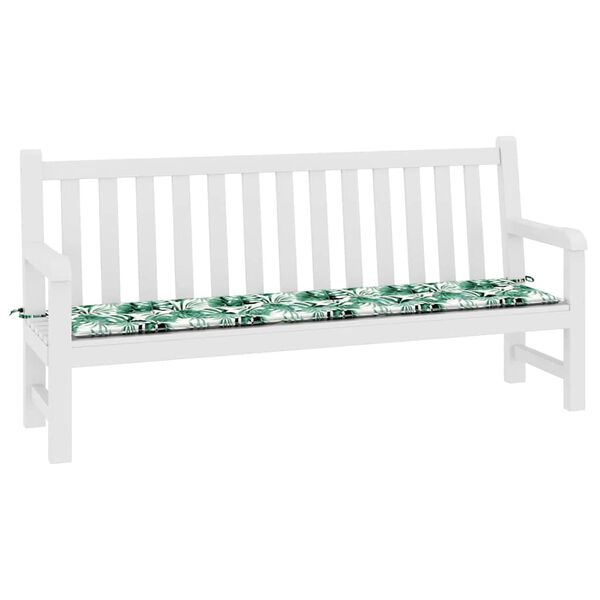 vidaXL Garden Bench Cushion Floral Green 200 x 50 x 4 cm Oxford fabric