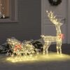 vidaXL Reindeer Pull Sleigh Warm white 70 x 26 x 128.5 cm Acrylic