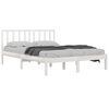 vidaXL Bed Frame without Mattress White Solid Wood Pine 120x190 cm Small Double