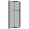 vidaXL Interior Door 102.5x201.5 cm Black Matt Glass and Aluminium