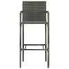 vidaXL Bar Stools 4 pcs Grey Poly Rattan