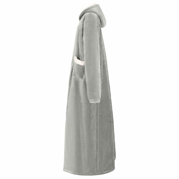 vidaXL Blanket Hoodie Grey XL Fleece and Flannel
