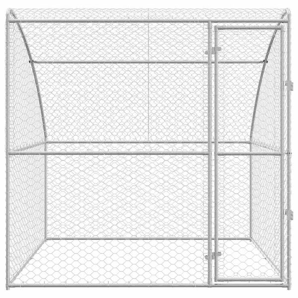 vidaXL Dog Kennel with Storage Silver 2 x 2 x 2 m Steel