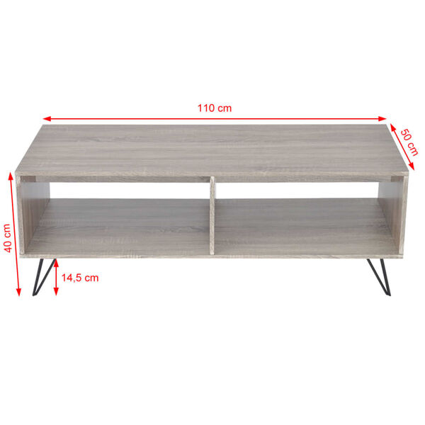 vidaXL TV Cabinet/Coffee Table 110x50x40 cm Grey